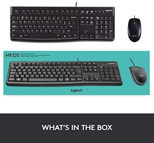 Klaviatūra Laidinis klaviatūros ir pelės komplektas Logitech MK120, UK išdėstymas