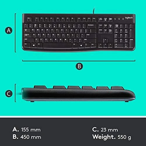 Klaviatūra Laidinis klaviatūros ir pelės komplektas Logitech MK120, UK išdėstymas