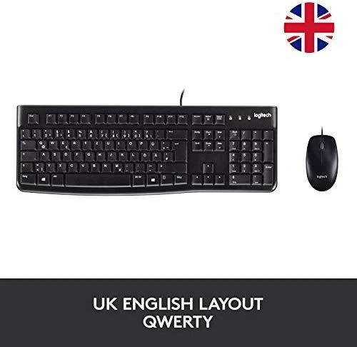 Klaviatūra Laidinis klaviatūros ir pelės komplektas Logitech MK120, UK išdėstymas
