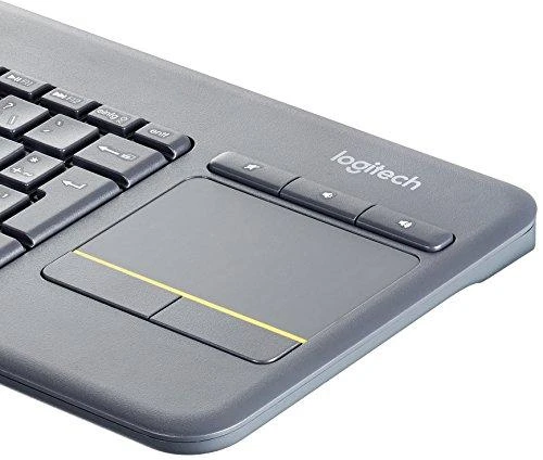 Belaidė klaviatūra Logitech K400 Plus su jutikliniu kilimėliu, DE išdėstymas, Juoda