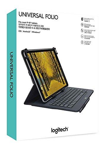 Logitech Dėklas 9-10 col. planšetei Universal Folio (juodas) su klaviatūra