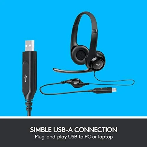 Universalios ausinės Logitech H390, su mikrofonu, USB jungtis