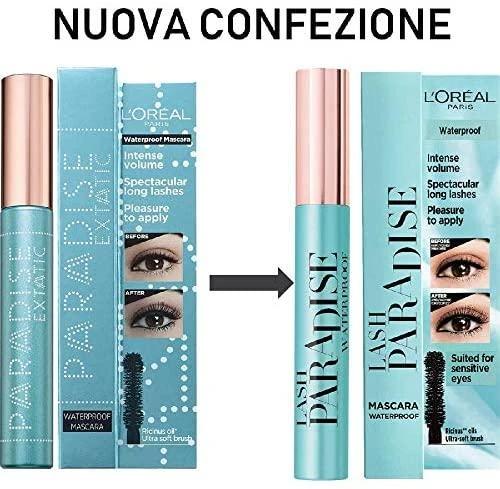 Vandeniui atsparus blakstienų tušas L'oreal Paradise Extatic 6ml Juodas