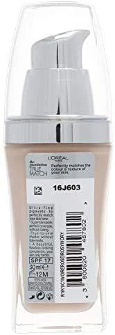 L’Oréal Paris makiažo pagrindas True Match (1.C Rose Ivory) 30ml