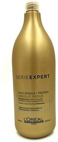 L'Oreal Professionnel Serie Expert Absolut Repair Protein + Gold Quinoa plaukų šampūnas akimirksniu atnaujina paviršių, 1500 ml