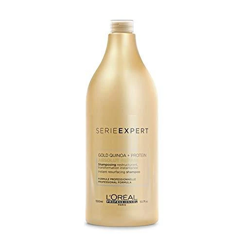 L'Oreal Professionnel Serie Expert Absolut Repair Protein + Gold Quinoa plaukų šampūnas akimirksniu atnaujina paviršių, 1500 ml