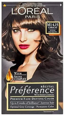 L'Oreal Preference plaukų dažai M1 4.15 Caracas pakuotė