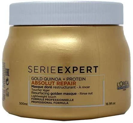 L'Oreal Professionnel Serie Expert Absolut Repair Golden Protein + Gold Quinoa plaukų kaukė, akimirksniu atnaujinanti paviršių, 500 ml