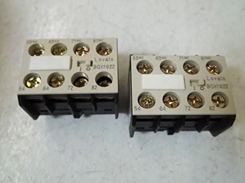 Lovato Electric „Lovato“ elektrinis pagalbinis kontaktas 2NO 2NC priekinis laikiklis (BFX1022)