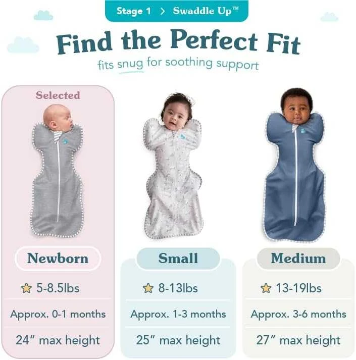 Love To Dream Swaddle UP - dydis M - balta, didelė erdvė - ETAP1 - 1 TOG Original