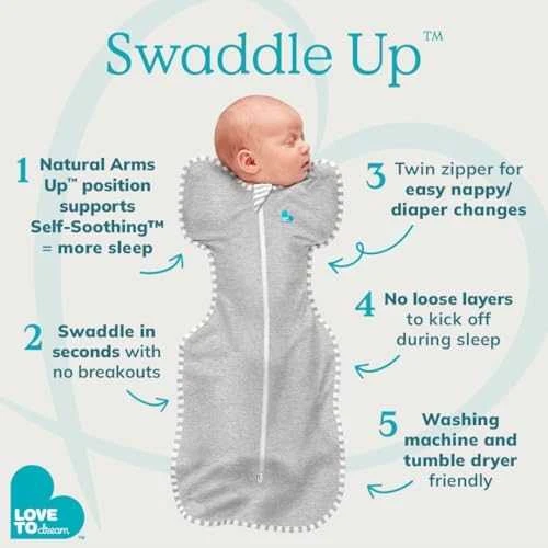 Love To Dream Swaddle UP - dydis M - balta, didelė erdvė - ETAP1 - 1 TOG Original
