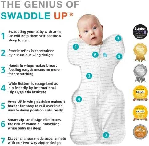 Love To Dream Swaddle UP - dydis M - balta, didelė erdvė - ETAP1 - 1 TOG Original