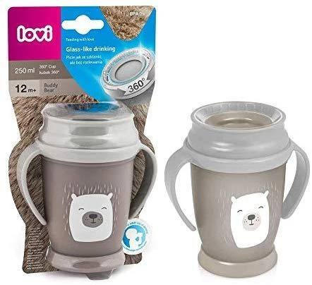 LOVI puodelis su rankenėlėmis 360 JUNIOR BUDDY BEAR, 250 ml, 1/599new