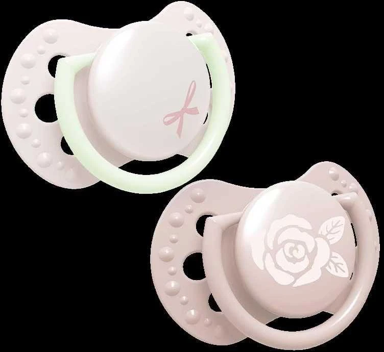 LOVI silikoninis čiulptukas, Baby Shower Girl, 0-2mėn., 2 vnt., 22/900girl