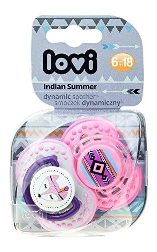 LOVI dinaminis silikoninis čiulptukas INDIAN SUMMER, 6-18 mėn., 2 vnt., 22/857girl