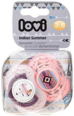 LOVI dinaminis silikoninis čiulptukas INDIAN SUMMER, 3-6 mėn., 2 vnt., 22/856girl