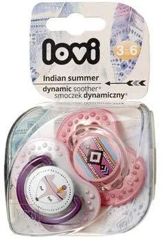 LOVI dinaminis silikoninis čiulptukas INDIAN SUMMER, 3-6 mėn., 2 vnt., 22/856girl