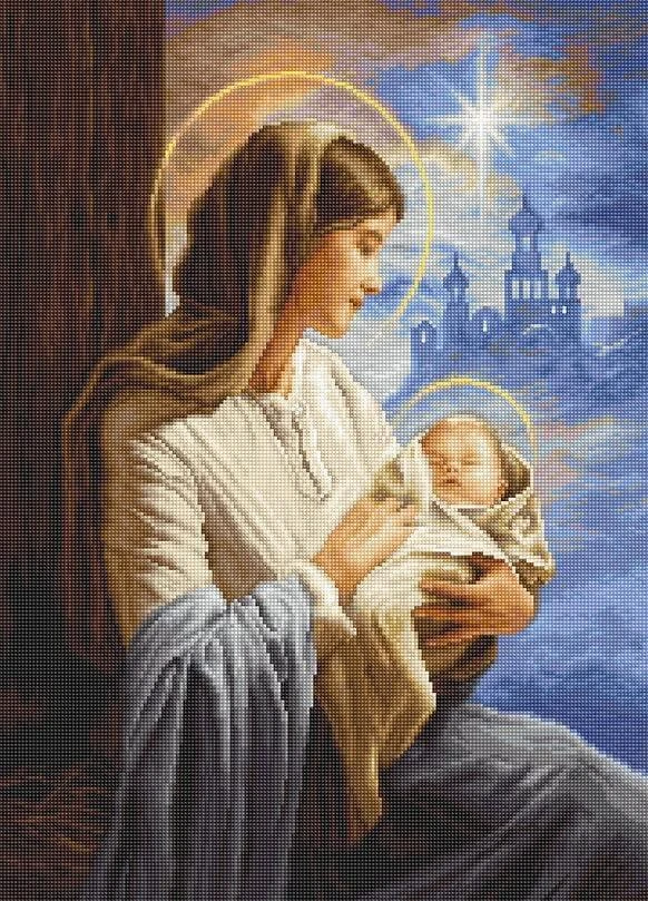 luca S Kryželio siuvinėjimo rinkinys Šventoji Marija ir vaikas 29x40cm SB617