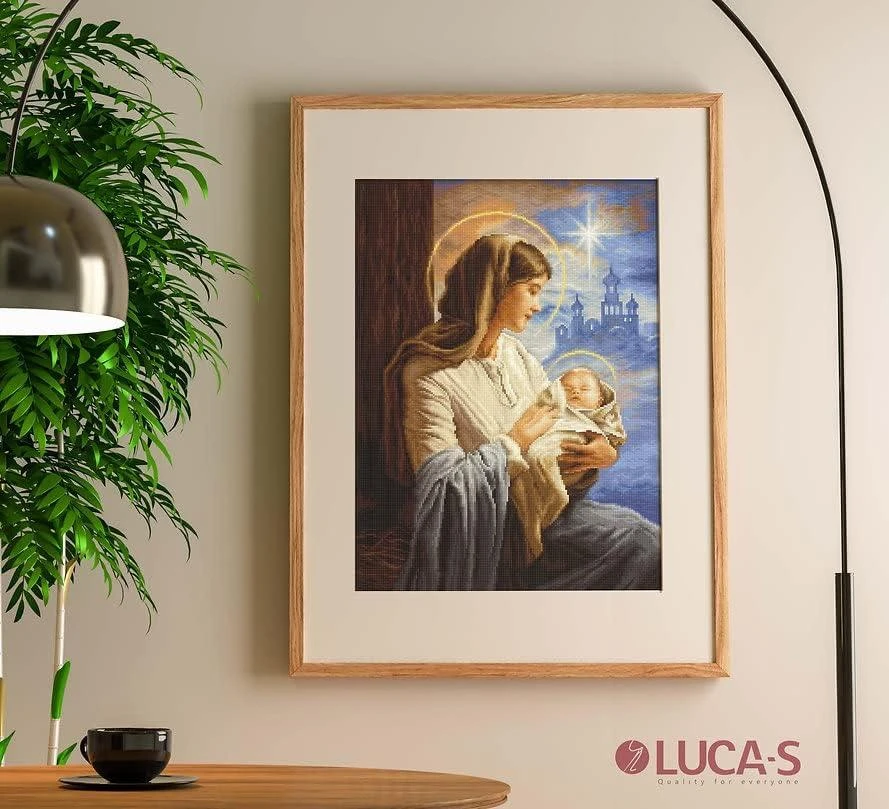 luca S Kryželio siuvinėjimo rinkinys Šventoji Marija ir vaikas 29x40cm SB617