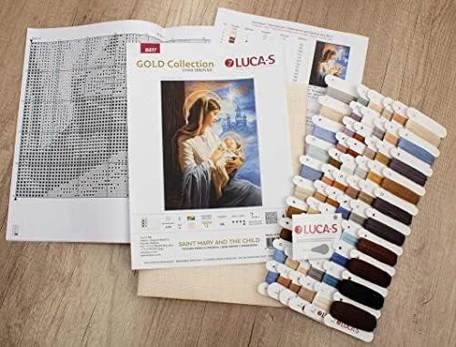 luca S Kryželio siuvinėjimo rinkinys Šventoji Marija ir vaikas 29x40cm SB617