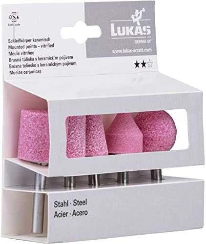 Lukas Erzett LUKAS ŠLIFAVIMO GALVUTĖ SU KOTELIU, RINKINYS 5 vnt. EKR PLIENUI