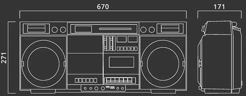 Muzikinis centras Muse | Ghetto Blasters | M-380 GB | AUX in | Bluetooth | Cassette deck | CD grotuvas | Juodas