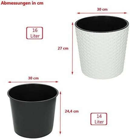 Prosperplast Vazonas su įdėklu Rato Round DRTUS300L baltas