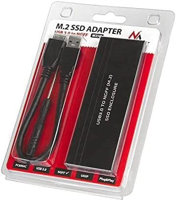 Maclean MCE582 SSD dėklo adapteris SSD M.2, NGFF, USB 3.0, dydžiai 2230/2240/2260/2280, aliuminio korpusas,
