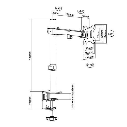 Laikiklis MACLEAN MC-751 Maclean MC-751 monitorius desk bracket 13-32 8kg vesa 75x75, 100x100