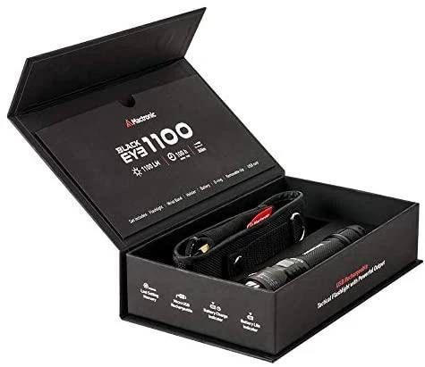 Mactronic USB įkraunamas 1100lm žibintuvėlis Juodas Eye 1100