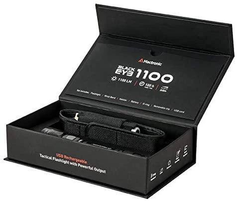 Mactronic USB įkraunamas 1100lm žibintuvėlis Juodas Eye 1100
