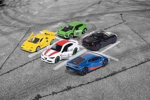 SIMBA Rinkinys 5 metalinės transporto priemonės Lenktyniniai automobiliai Italian Springs Svajonių automobiliai Alfa Romeo Lamborghini kaip dovana