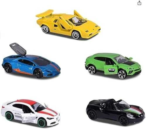 SIMBA Rinkinys 5 metalinės transporto priemonės Lenktyniniai automobiliai Italian Springs Svajonių automobiliai Alfa Romeo Lamborghini kaip dovana