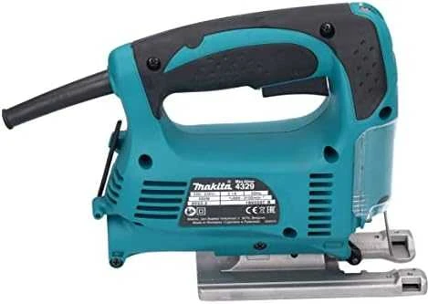 Makita 4329K Siaurapjūklis, 450 W, 65 mm, 500-3100 min-1, 3-jų pakopų švytuoklinis judesys, lagaminas 1,9kg