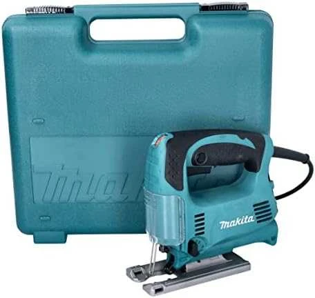 Makita 4329K Siaurapjūklis, 450 W, 65 mm, 500-3100 min-1, 3-jų pakopų švytuoklinis judesys, lagaminas 1,9kg
