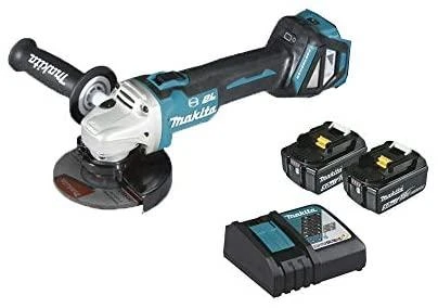 MAKITA KAMPINIS ŠLIFULĖLIS 18V‐125mm 2 x 5.0Ah LI-ION REG. BLDC lagaminas MAKPAC DGA513RTJ