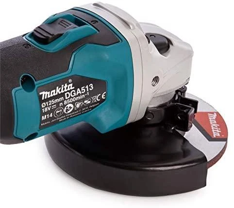 MAKITA KAMPINIS ŠLIFULĖLIS 18V‐125mm 2 x 5.0Ah LI-ION REG. BLDC lagaminas MAKPAC DGA513RTJ
