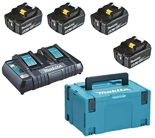 Makita 18V akumuliatorių rinkinys su krovikliu ir lagaminu