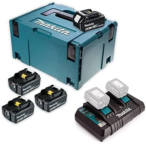 Makita Akumuliatorių ir dvigubo kroviklio komplektas LXT® 198091-4 18V • BL1860B x4 • DC18RD • LXT®