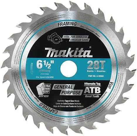 Makita T.C.T. pjūklas SPECIALIZED 165X2X20mm 15° T28 B-56758 T.C.T • 165 x20 mm • T28 • 15° • Medienai
