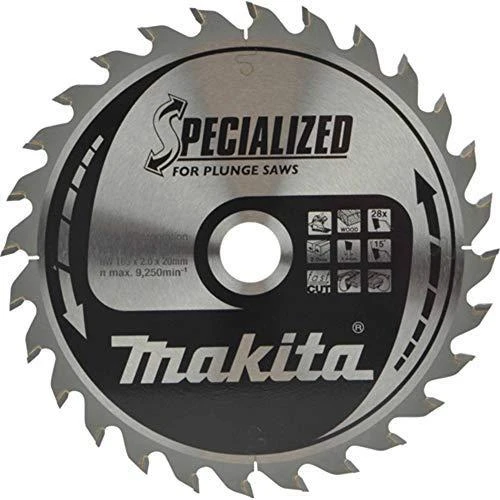 Makita T.C.T. pjūklas SPECIALIZED 165X2X20mm 15° T28 B-56758 T.C.T • 165 x20 mm • T28 • 15° • Medienai