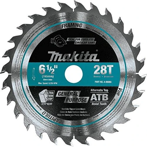 Makita T.C.T. pjūklas SPECIALIZED 165X2X20mm 15° T28 B-56758 T.C.T • 165 x20 mm • T28 • 15° • Medienai