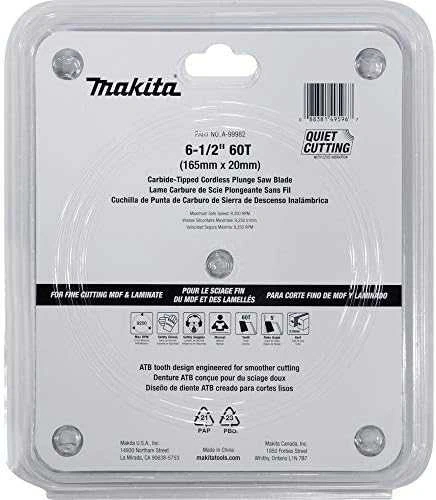Makita T.C.T. pjūklas SPECIALIZED 165X2X20mm 5° T60 B-56786 T.C.T • 165 x20 mm • T60 • 5° • MDF/laminatui