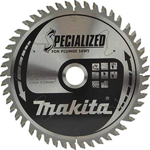 Makita T.C.T. pjūklas SPECIALIZED 165X2X20mm 5° T48 B-56801 T.C.T • 165 x20 mm • T48 • 5° • Corian'ui