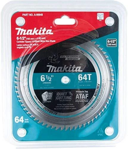 Makita T.C.T. pjūklas MAKBLADE PLUS 165X1.9X20mm 10° T64 B-56518 T.C.T • 165 x20 mm • T64 • 10° • Medienai