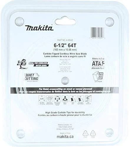 Makita T.C.T. pjūklas MAKBLADE PLUS 165X1.9X20mm 10° T64 B-56518 T.C.T • 165 x20 mm • T64 • 10° • Medienai