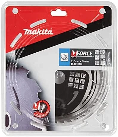 Makita T.C.T. pjūklas M-FORCE 210X2.3X30mm 15° T40 B-08109 T.C.T • 210 x30 mm • T40 • 15° • Medienai