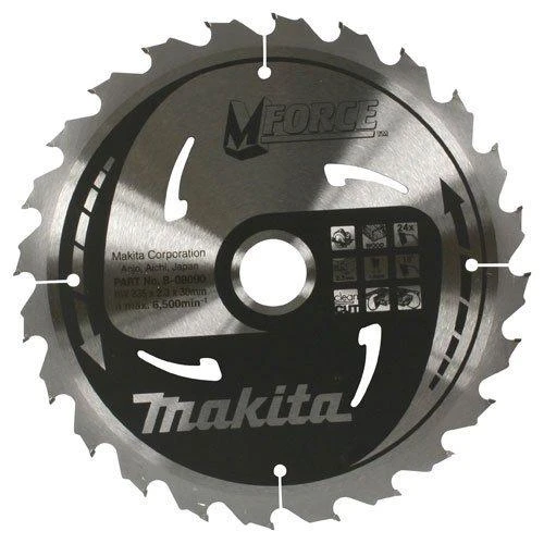 Makita T.C.T. pjūklas M-FORCE 210X2.3X30mm 15° T40 B-08109 T.C.T • 210 x30 mm • T40 • 15° • Medienai