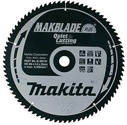 Makita T.C.T. pjūklas MAKBLADE PLUS 260X2.3X30mm 5° T70 B-08707 T.C.T • 260 x30 mm • T70 • 5° • Medienai