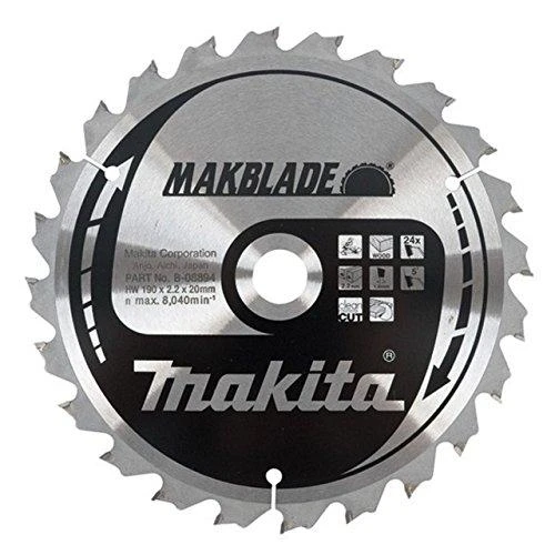 Makita T.C.T. pjūklas MAKBLADE 255X2.3X30mm 5° T32 B-08925 T.C.T • 255 x30 mm • T32 • 5° • Medienai
